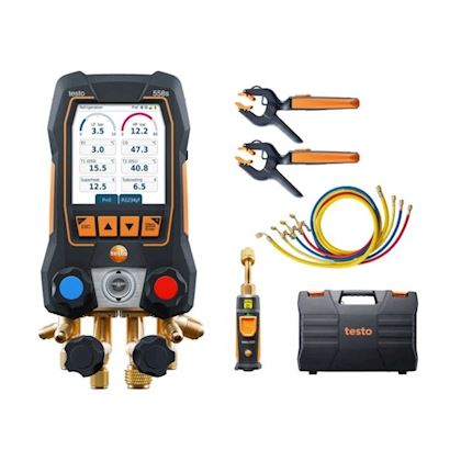Testo 558S - Digitale 4-weg manifold met vulslangen (set)
